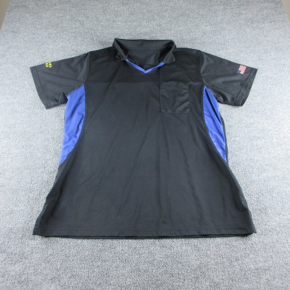 Waffle House Polo Shirt Womens XL Black Blue Short Sleeve Chef Uniform Employee